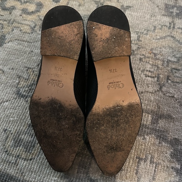 Chloe black gold studded Drew Chelsea boots booties 37.5 - Picture 8 of 8